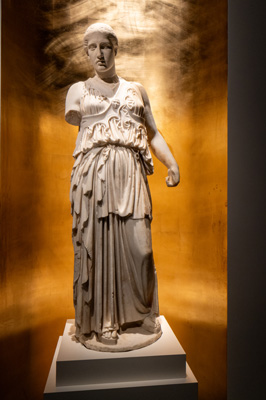 Athena (with replacement head) ~180 BC, Berlin: Pergamon Panorama, Germany, November 2023