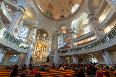 Frauenkirche interior, Around Dresden, Germany - December 2023