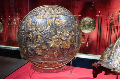 Parade Shield, 16th c, Dresden: Residenzschloss (Royal Palace, Germany - December 2023
