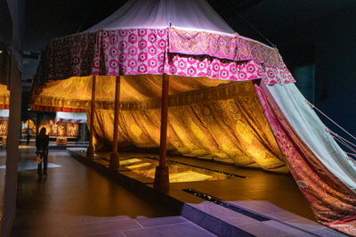 Three-Masted Ottoman tent, 17th c, Dresden: Residenzschloss (Royal Palace, Germany - December 2023