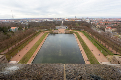 View from the top, Leipzig: Monument to the Battle of the Nations, Germany - December 2023