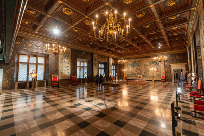 The very grand Senators' Hall, Krakow: Wawel Castle, Krakow - December 2023