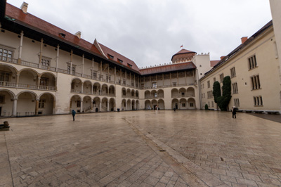 Wawel interior courtyard, Krakow: Wawel Castle, Krakow - December 2023
