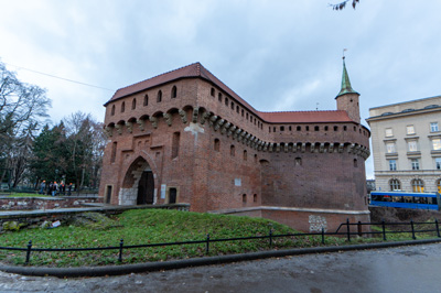 Barbican city interior side, Around Krakow, Krakow - December 2023