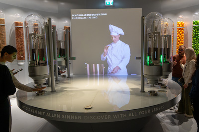 Tasting Area #2 (chocolate chunks), Lindt Home of chocolate, Zurich, November 2023