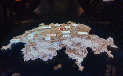 Map of Swiss Chocolate Companies, Lindt Home of chocolate, Zurich, November 2023