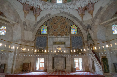 Üç Şerefeli Mosque interior, Edirne: Üç Şerefeli Mosque, Turkey Spring 2023