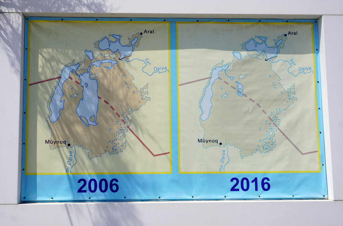 Moynaq, Aral Sea 2006 & 2016