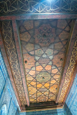 Impressive Throne Room ceiling, Khiva: Toshhovli Palace, Uzbekistan 2023