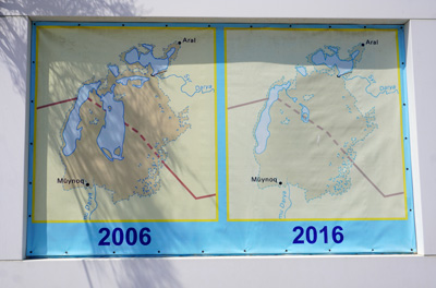 Aral Sea 2006 & 2016, Moynaq, Uzbekistan 2023
