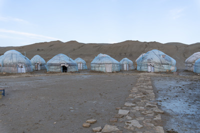 Very muddy Yurt Camp, The Aral Sea, at the Yurt Camp, Uzbekistan 2023