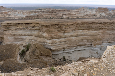 Ustyurt Plateau canyon, Driving across the Aral Sea bed and then the Ustyurt Plateau, Uzbekistan 2023