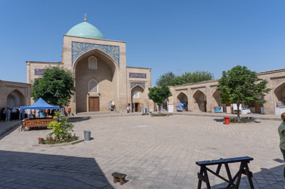 Barakhan Madressa courtyard Now converted to tourist shops, Mosques and Madressas, Uzbekistan 2023