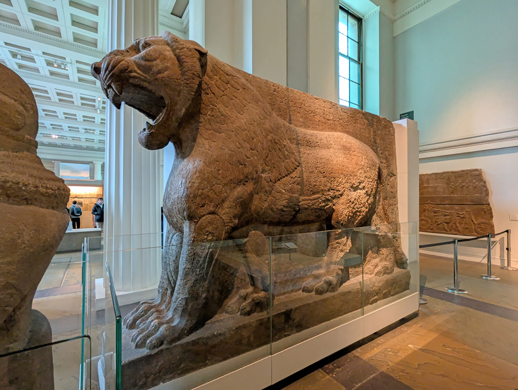 British Museum: Assyrian Section, Colossal Guardian Lion.  Assyrian ~870 BC