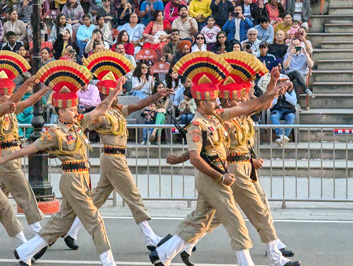 Team India march in, Wagah Border Ceremony, India, November 2024