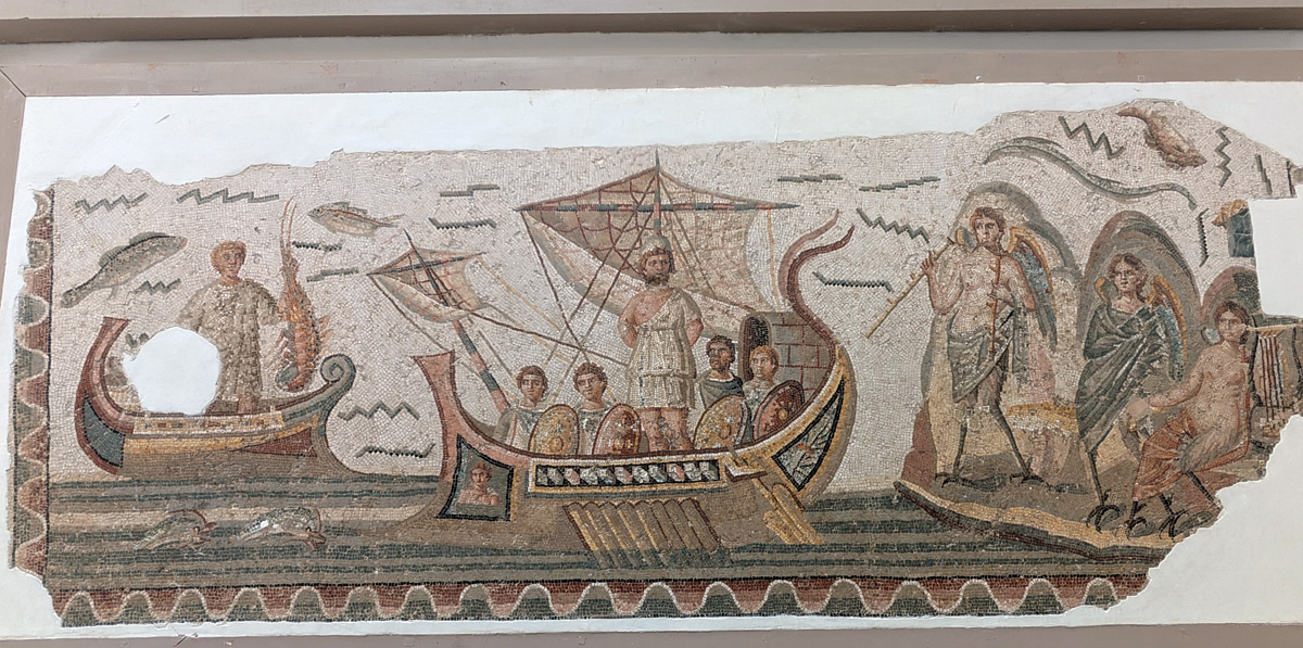 Bardo Museum Mosaics, Ulysses resists the Sirens